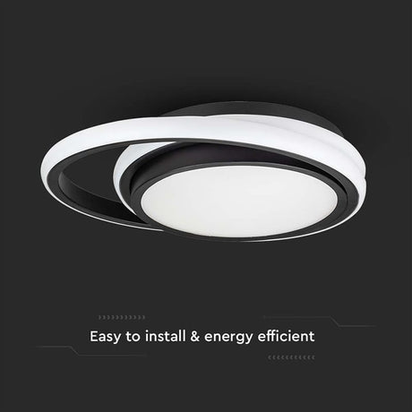 V-Tac Plafoniera LED Plafoniera LED V-Tac SKU-6920 | 38W, 3in1, 4000K, 4050lm, Ø450mm, Negru