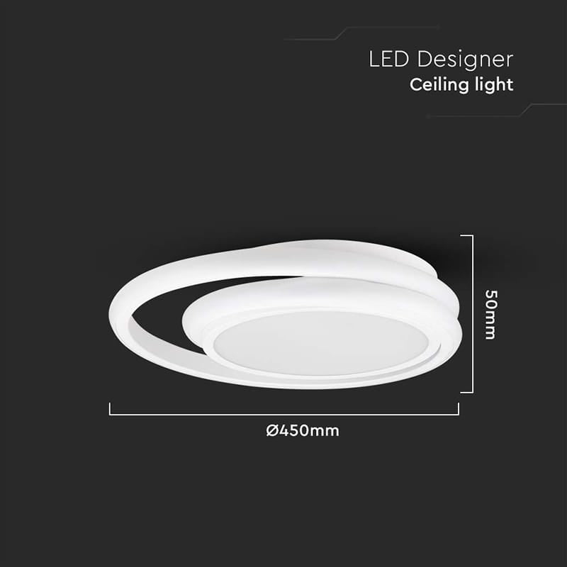 V-Tac Plafoniera LED Plafoniera LED V-Tac SKU-6921 | 38W, 3in1, 4000K, Ø450mm, 4050lm