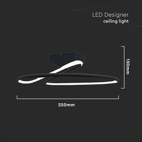 V-Tac Plafoniera LED Plafoniera LED V-Tac SKU-6926 | 20W, 4000K, 2130lm, Ø25cm, Negru