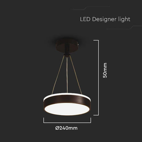 V-Tac Plafoniera LED Plafoniera LED V-Tac SKU-6931 | 12W, 3 in 1, 4000K Alb Neutru, 1280lm, Negru