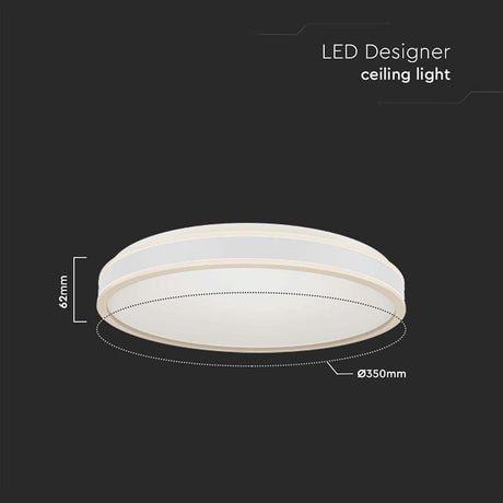 V-Tac Plafoniera LED Plafoniera LED V-Tac SKU-6987 | 18W, 4000K, 1280lm, Ø350mm, Alb
