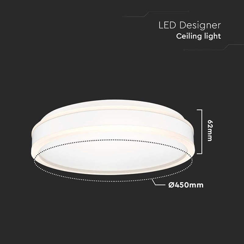 V-Tac Plafoniera LED Plafoniera LED V-Tac SKU-6989 | 24W, 3in1, 4000K, 2500lm, Ø400mm