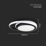 V-Tac Plafoniera LED Plafoniera LED V-Tac SKU-6994 | 24W, 3in1, Negru, 4000K, 2560lm, Ø300mm