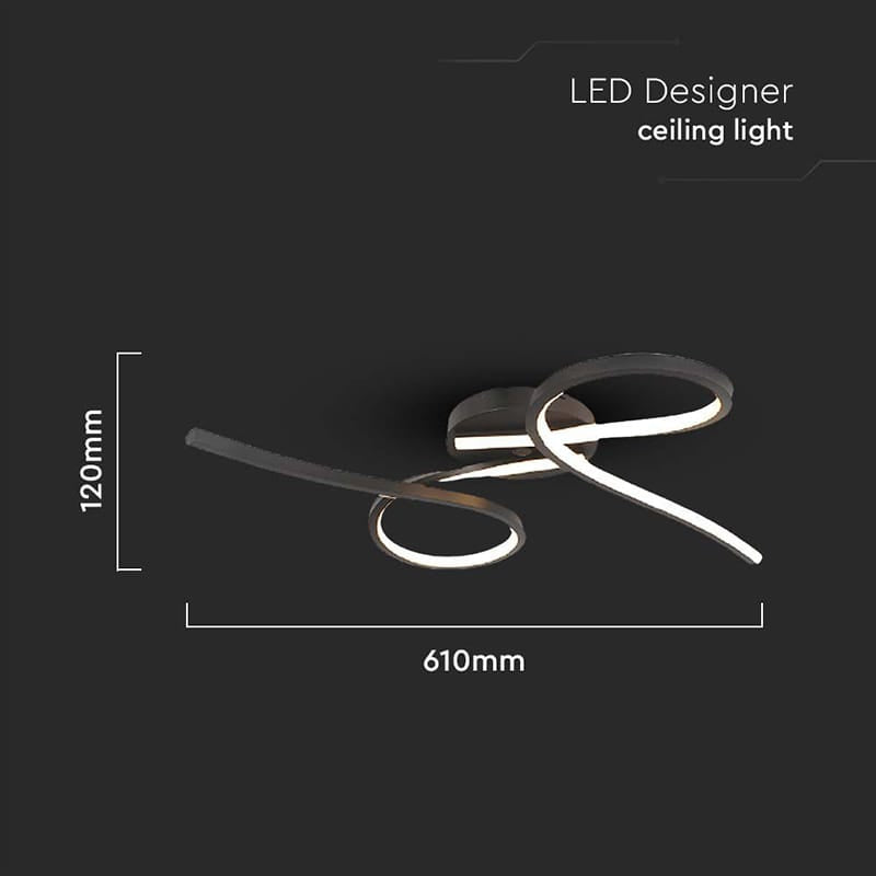 V-Tac Lampa LED Candelabru LED V-Tac SKU-7004 | 24W, 3000K, 2560lm, 61x12cm, Negru