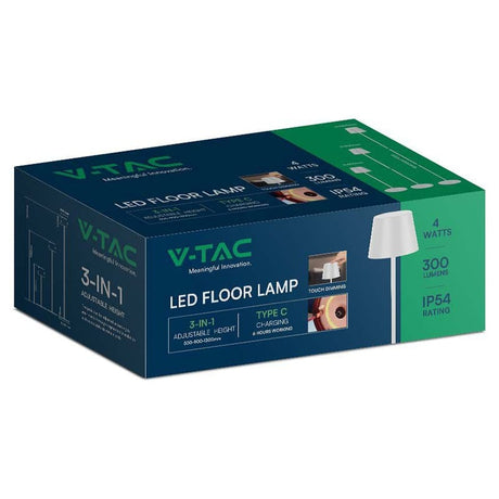 V-Tac Lampa LED Lampadar V-Tac SKU-7007 | 4W, Acumulator, IP54, 3000K, Alb