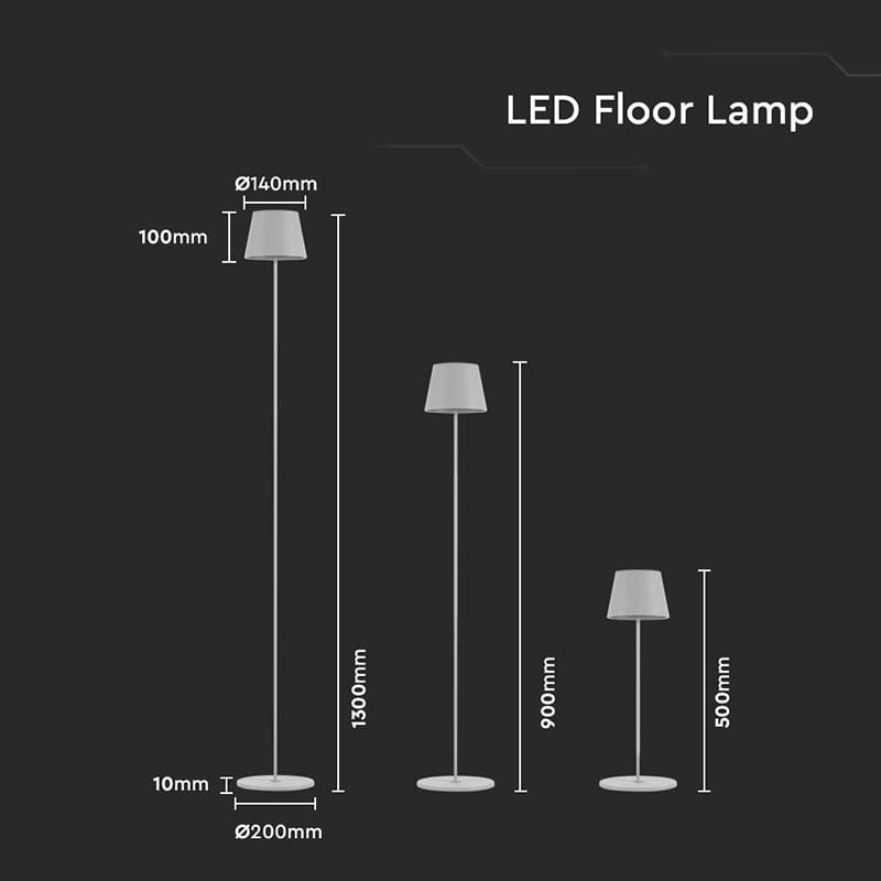 V-Tac Lampa LED Lampadar V-Tac SKU-7007 | 4W, Acumulator, IP54, 3000K, Alb