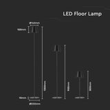 V-Tac Lampa Lampadar V-Tac SKU-7009 | 4W, Acumulator, IP54, 3000K, Negru