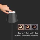 V-Tac Lampa Lampadar V-Tac SKU-7009 | 4W, Acumulator, IP54, 3000K, Negru