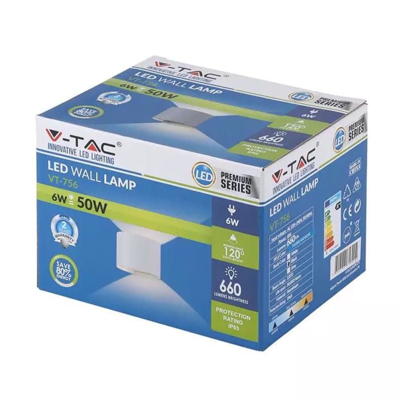 V-Tac Corp iluminat Corp Iluminat LED V-Tac SKU-7081 | 6W, Rotund, IP65, 3000K, Alb Cald