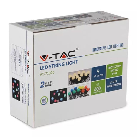 V-Tac Instalatie LED Instalatie LED V-Tac SKU-7440 | 10m, 20x0.5W, 6000K Alb Rece, IP44