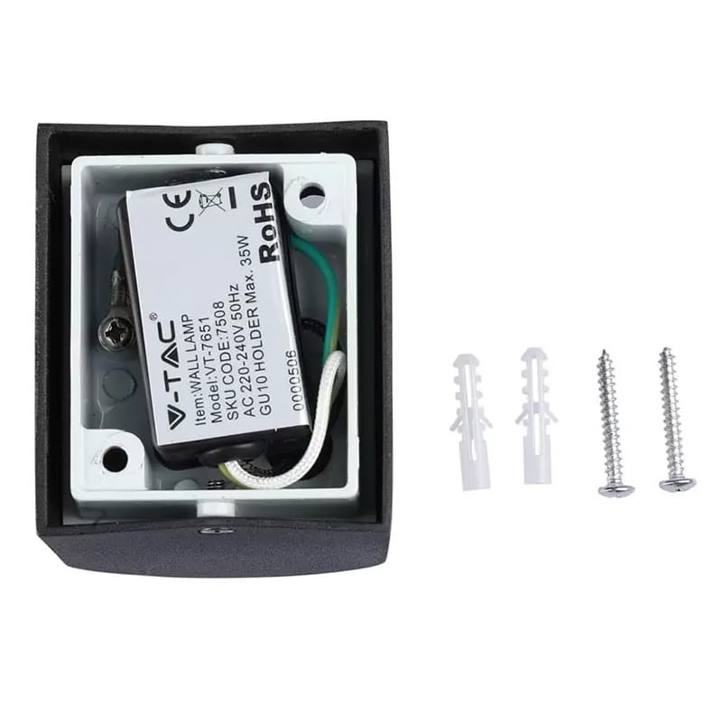 V-Tac Corp iluminat Corp Iluminat V-Tac SKU-7508 | Soclu GU10, IP44, Negru