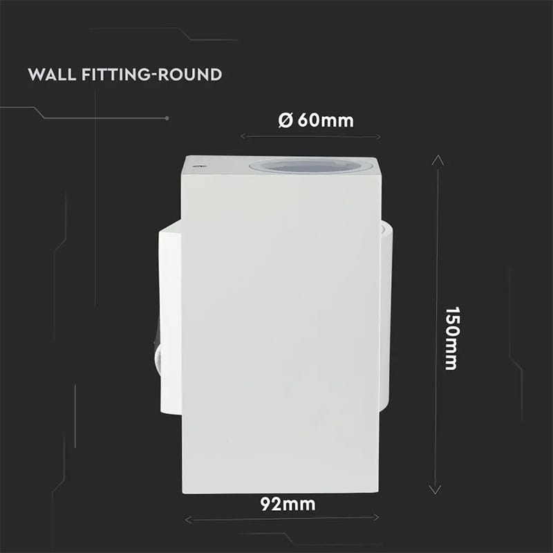 V-Tac Corp iluminat Corp Iluminat V-Tac SKU-7541 | 2x Soclu GU10, IP44, Alb