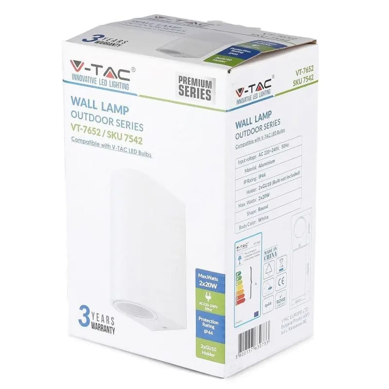 V-Tac Corp iluminat Corp Iluminat V-Tac SKU-7542 | 2x GU10, IP44, Alb