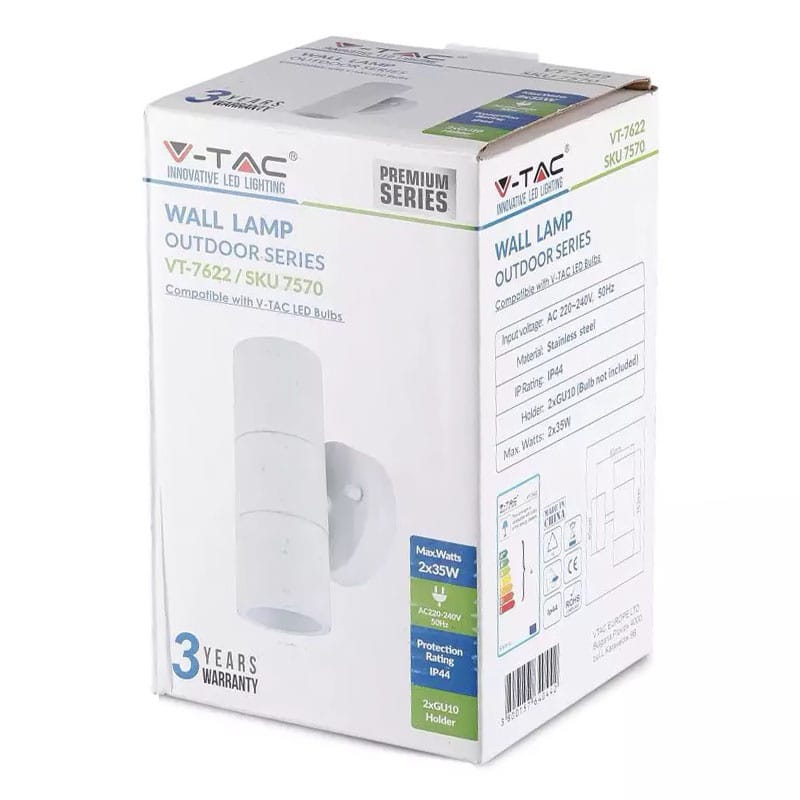 V-Tac Corp iluminat Corp Iluminat V-Tac SKU-7570 | 2x GU10, IP44, Alb