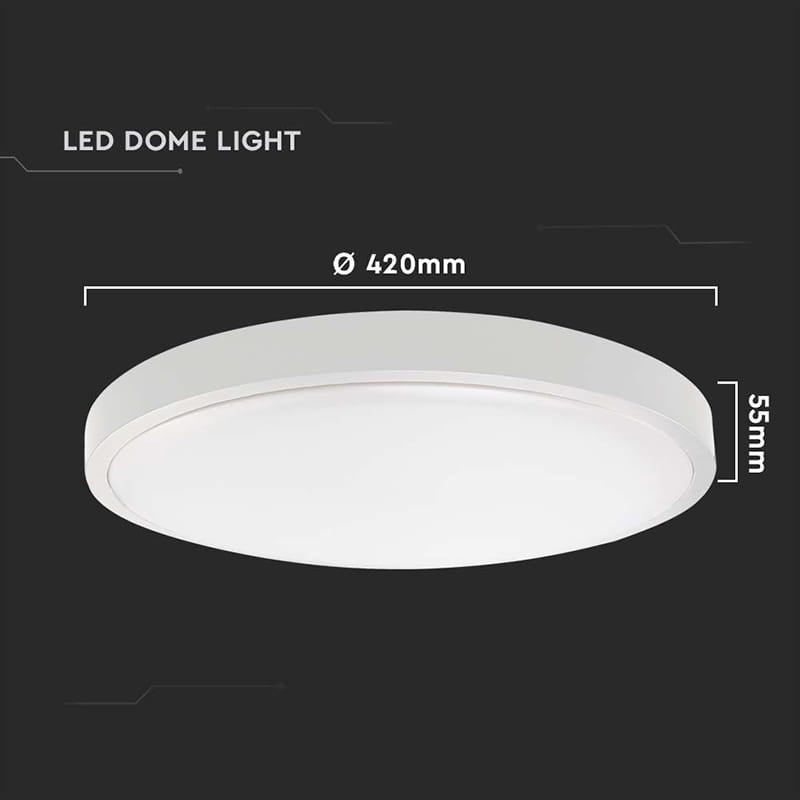 V-Tac Plafoniera LED Plafoniera LED V-Tac SKU-7622 | 30W, IP44, 4000K Alb Neutru, Alb