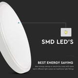 V-Tac Plafoniera LED Plafoniera LED V-Tac SKU-7622 | 30W, IP44, 4000K Alb Neutru, Alb