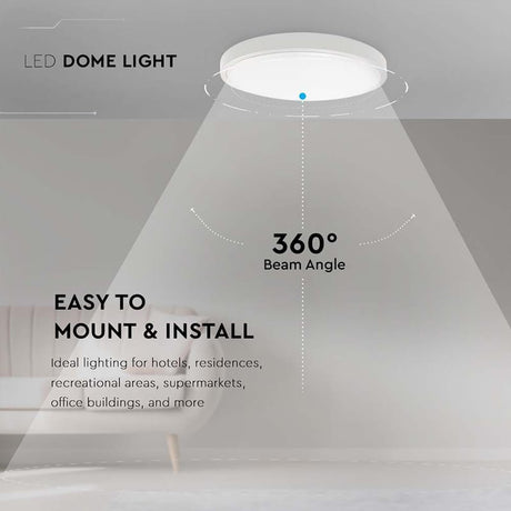 V-Tac Plafoniera LED Plafoniera LED V-Tac SKU-7622 | 30W, IP44, 4000K Alb Neutru, Alb
