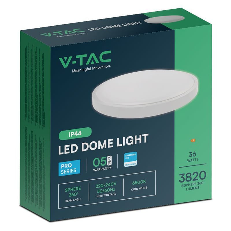 V-Tac Plafoniera LED Plafoniera LED V-Tac SKU-76231-24 | 36W, IP44, 6500K, Alb
