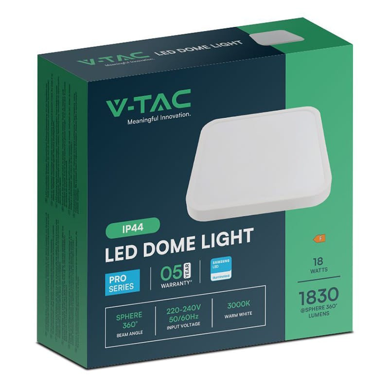 V-Tac Plafoniera LED Plafoniera LED V-Tac SKU-76251-24 | 18W, IP44, 4000K, Alb