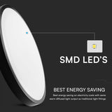 V-Tac Plafoniera LED Plafoniera LED V-Tac SKU-76341-24 | 18W, IP44, 4000K, Negru