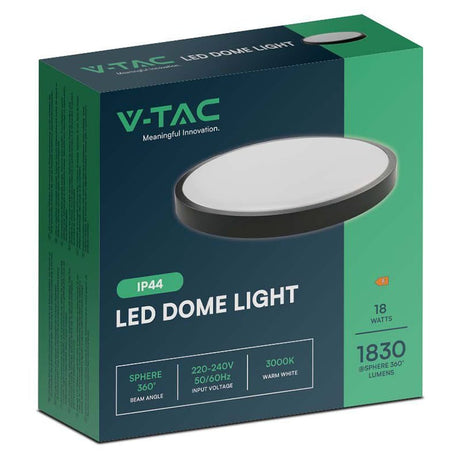 V-Tac Plafoniera LED Plafoniera LED V-Tac SKU-76341 | 18W, IP44, 4000K, Negru