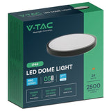 V-Tac Plafoniera LED Plafoniera LED V-Tac SKU-76381-24 | 24W, IP44, 6500K, Alb Rece, Negru