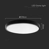 V-Tac Plafoniera LED Plafoniera LED V-Tac SKU-76381-24 | 24W, IP44, 6500K, Alb Rece, Negru
