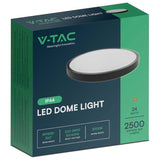 V-Tac Plafoniera LED Plafoniera LED V-Tac SKU-76381 | 24W, IP44, 6500K Alb Rece, Negru