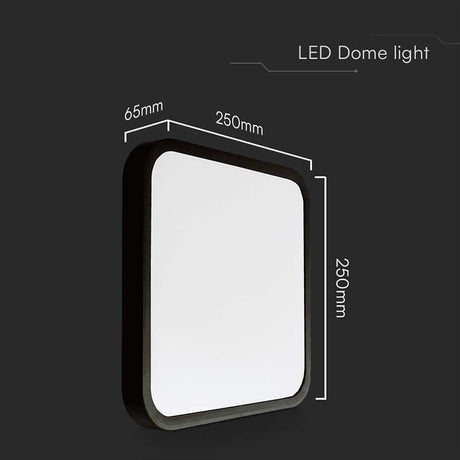 V-Tac Plafoniera LED Plafoniera LED V-Tac SKU-76441 | 18W, IP44, 6500K Alb Rece, Negru