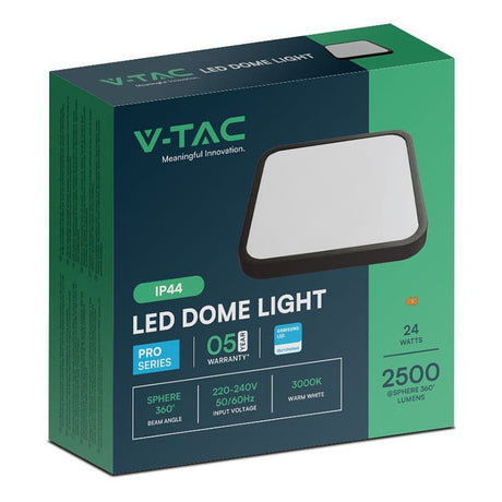 V-Tac Plafoniera LED Plafoniera LED V-Tac SKU-76471-24 | 24W, 6500K, IP44, Negru