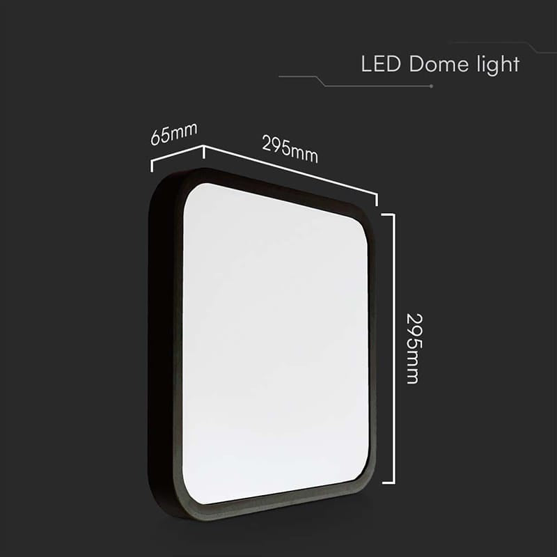 V-Tac Plafoniera LED Plafoniera LED V-Tac SKU-76471-24 | 24W, 6500K, IP44, Negru