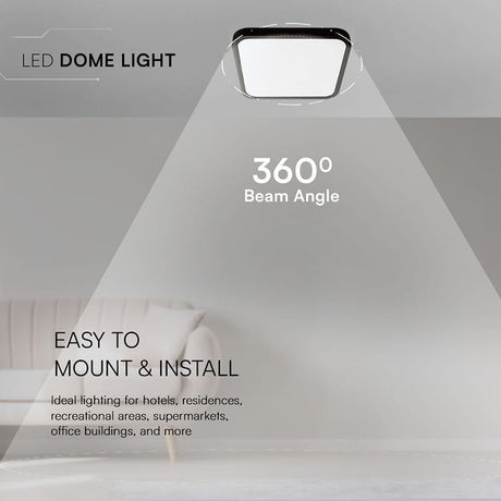 V-Tac Plafoniera LED Plafoniera LED V-Tac SKU-76471-24 | 24W, 6500K, IP44, Negru