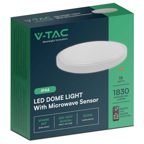 V-Tac Plafoniera LED Plafoniera LED V-Tac SKU-76611 | 18W, IP44, Senzor, 6500K, Alb