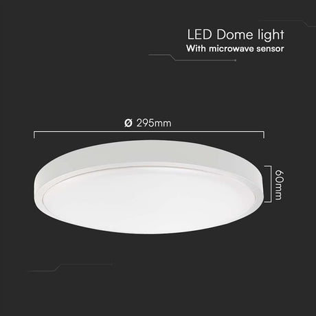 V-Tac Plafoniera LED Plafoniera LED V-Tac SKU-76611 | 18W, IP44, Senzor, 6500K, Alb