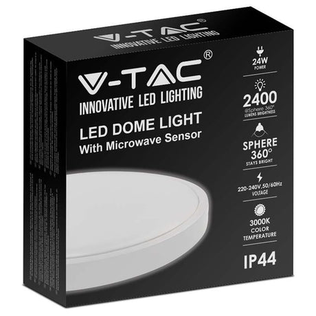 V-Tac Plafoniera LED Plafoniera LED V-Tac SKU-7662 | 24W, 3000K, IP44, Senzor Miscare