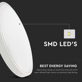 V-Tac Plafoniera LED Plafoniera LED V-Tac SKU-7662 | 24W, 3000K, IP44, Senzor Miscare