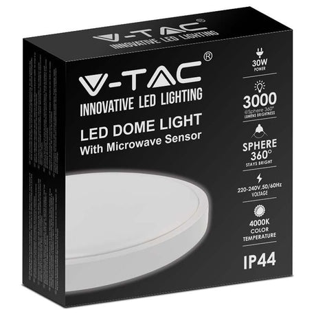V-Tac Plafoniera LED Plafoniera LED V-Tac SKU-7665 | 30W, 4000K, IP44, Senzor Miscare
