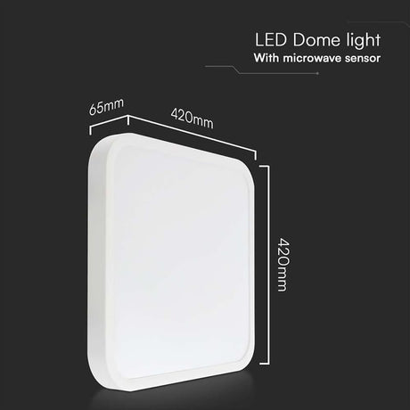 V-Tac Plafoniera LED Plafoniera LED V-Tac SKU-76681 | 30W, IP44, Senzor, 4000K, Alb