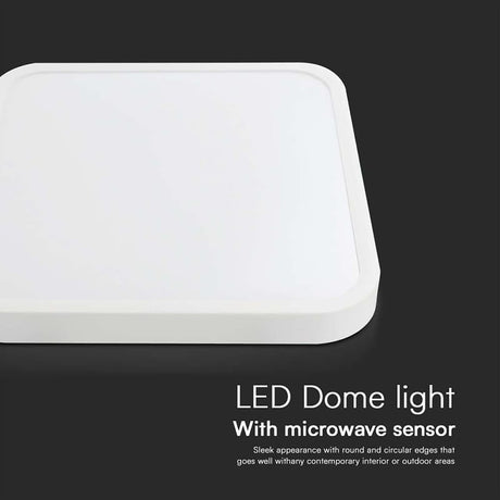 V-Tac Plafoniera LED Plafoniera LED V-Tac SKU-76681 | 30W, IP44, Senzor, 4000K, Alb