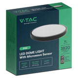 V-Tac Plafoniera LED Plafoniera LED V-Tac SKU-76711 | 30W, IP44, Senzor, 4000K, Negru