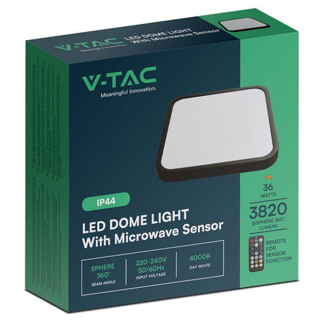 V-Tac Plafoniera LED Plafoniera LED V-Tac SKU-76741 | 36W, IP44, Senzor, 4000K, Negru