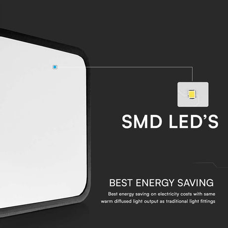 V-Tac Plafoniera LED Plafoniera LED V-Tac SKU-76741 | 36W, IP44, Senzor, 4000K, Negru