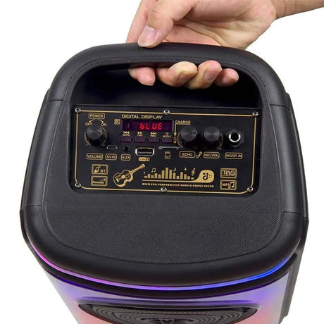 V-Tac Boxa Bluetooth Boxa Portabila V-Tac SKU-7676 | 2x6.5", 50W RMS, Bluetooth, LED, Microfon