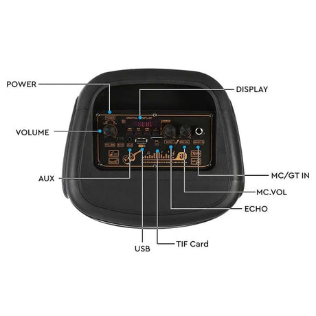 V-Tac Boxa Bluetooth Boxa Portabila V-Tac SKU-7676 | 2x6.5", 50W RMS, Bluetooth, LED, Microfon