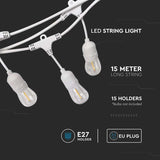 V-Tac Cablu Șir Luminos V-Tac SKU-7699 | 15m, 15 Socluri E27, IP65, Exterior