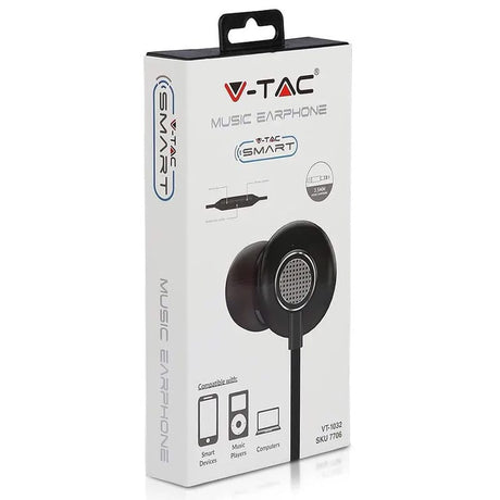 V-Tac Casti In Ear Casti V-Tac SKU-7706 | In-Ear, Cu Fir, Gri