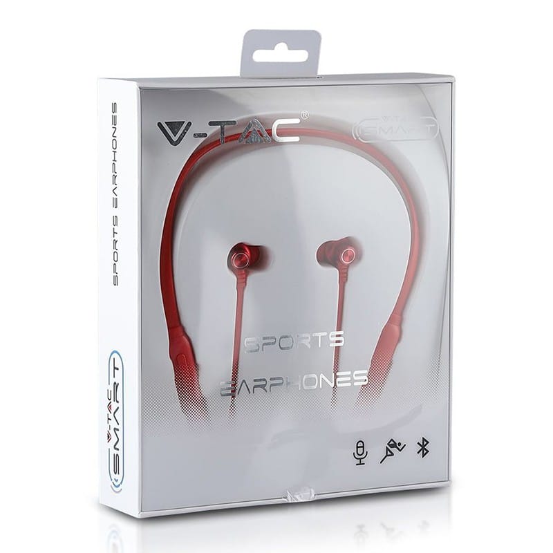 V-Tac Casti bluetooth Casti Sport V-Tac SKU-7711 | Bluetooth, Rosu