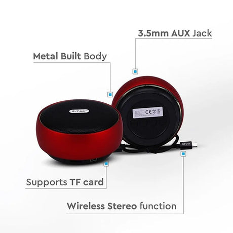 V-Tac Boxa Bluetooth Boxa Bluetooth V-Tac SKU-7716 | Portabila, 4W, Rosu