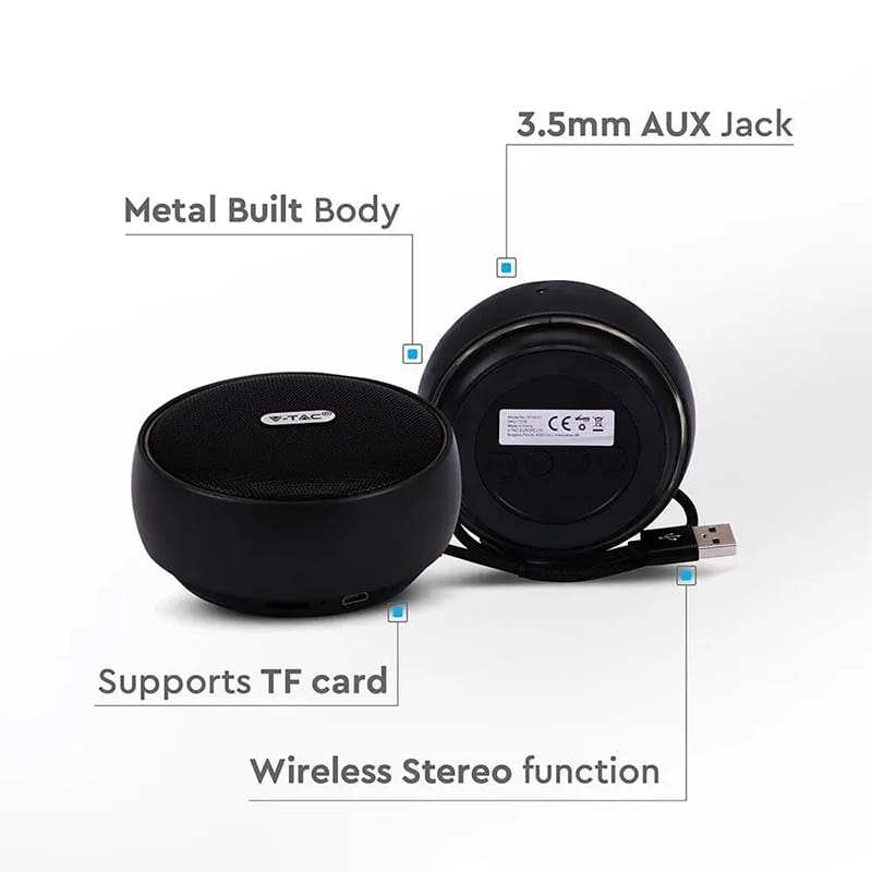 V-Tac Boxa Bluetooth Boxa Bluetooth V-Tac SKU-7718 | 4W, Portabila, Negru