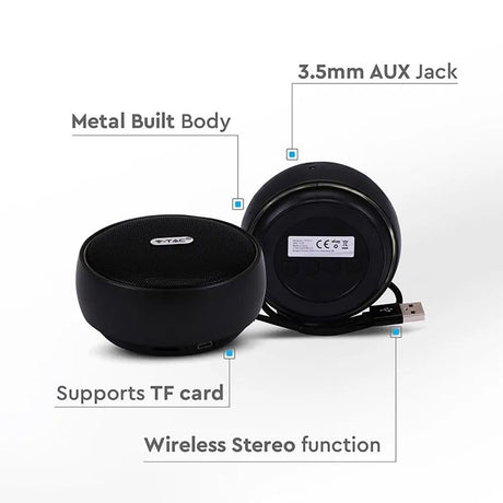V-Tac Boxa Bluetooth Boxa Bluetooth V-Tac SKU-7718 | 4W, Portabila, Negru
